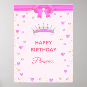 Elegantes Happy Birthday Prinzessin & Juwelen auf Poster
