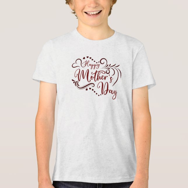 Elegantes "Happy Mother Day" T-Shirt Tri-Blend Shirt (Vorderseite)
