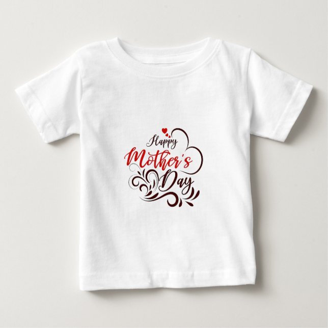 Elegantes Happy Mother's Day Floral Heart T-Shirt (Vorderseite)