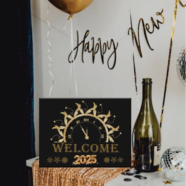 Elegantes Happy New Year 2023,Gold Glitzer Festive Postkarte (Von Creator hochgeladen)