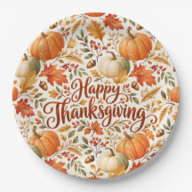 Elegantes Happy Thanksgiving Herbst Kürbis & Herbs