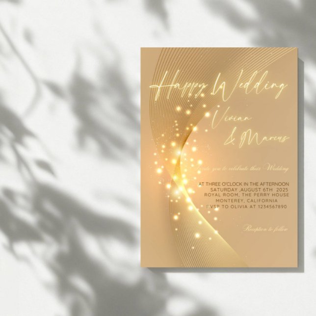 Elegantes Happy Wedding - Classic & Joyful Party Einladung (Von Creator hochgeladen)