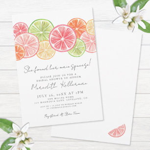 Elegantes Haupt Squeeze Citrus Brautparty Einladung