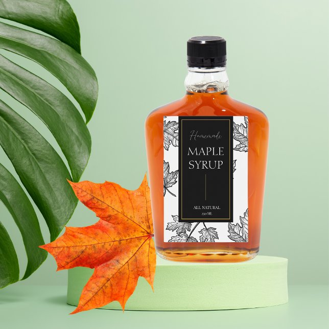 Elegantes, hausgemachtes Ahornsirup-Label Weinetikett (Von Creator hochgeladen)