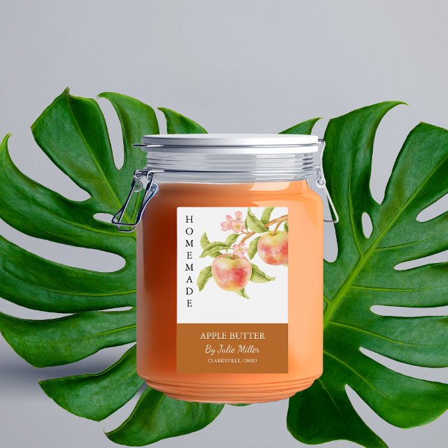 Elegantes, hausgemachtes Apple Butter Label Lebensmitteletikett (Von Creator hochgeladen)
