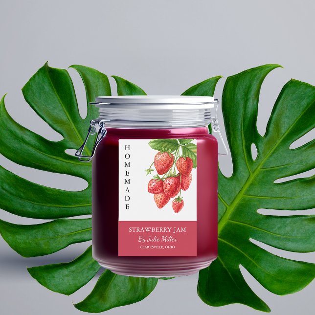 Elegantes hausgemachtes Strawberry-Jam-Label Lebensmitteletikett (Von Creator hochgeladen)