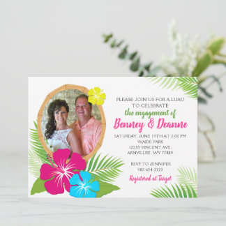 Elegantes Hawaiian Luau Verlobung Foto Einladung