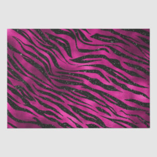 Elegantes heißes Rosa und schwarze Glitter-Tigerst Seidenpapier