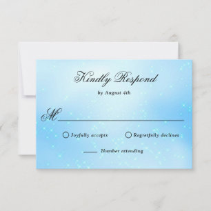 Elegantes Hellblau RSVP Karte