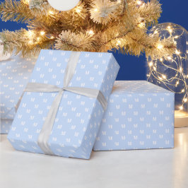 Elegantes hellblau-weißes Muster Geschenkpapier