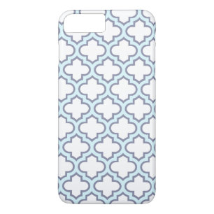 Elegantes hellblaues Marokkaner Quatrefoil Muster Case-Mate iPhone Hülle