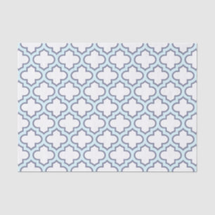 Elegantes hellblaues Marokkaner Quatrefoil Muster Seidenpapier