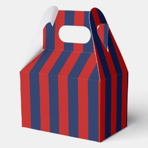 Elegantes hellblaues und rotes Streifenmuster Geschenkschachtel