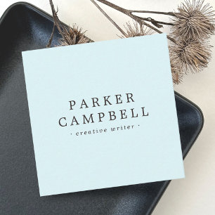 Elegantes helles Aqua-Blau, stilvoll minimalistisc Quadratische Visitenkarte