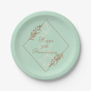 Elegantes helles Blau mit brauner Papierplatte Pappteller