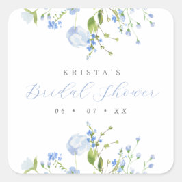 Elegantes helles blaues Brautparty Quadratischer Aufkleber