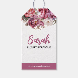 Elegantes helles bordeauxrotes und beiges florales geschenkanhänger