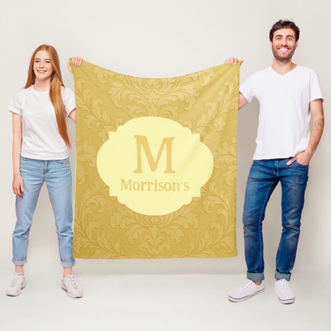 Elegantes helles Gold Barock Damaske Custom Fleecedecke (Beispiel)