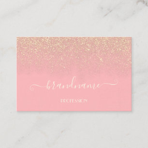 Elegantes helles Rosa mit goldenem Glitzer Rain Be Visitenkarte