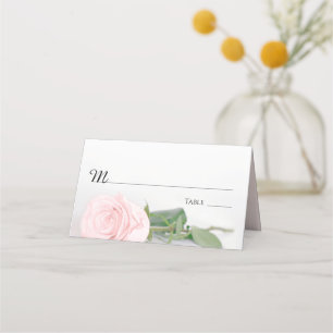 Elegantes, helles Rosa Rose Hochzeitstil Platzkarte