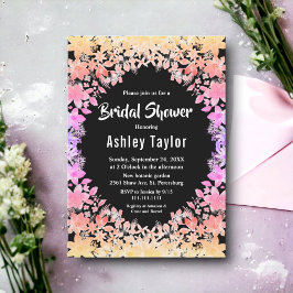 Elegantes helles Rose Schwarzes Brautparty Einladung