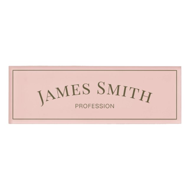 Elegantes, helles Salz Minimalistisch und Beruflic Namenschild (Vorderseite)