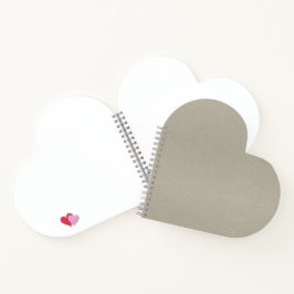 Elegantes, hellgrau-texturiertes Heart-Notebook Notizbuch