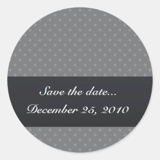 Elegantes hellgraues achteckiges Muster auf grobgr Runder Aufkleber