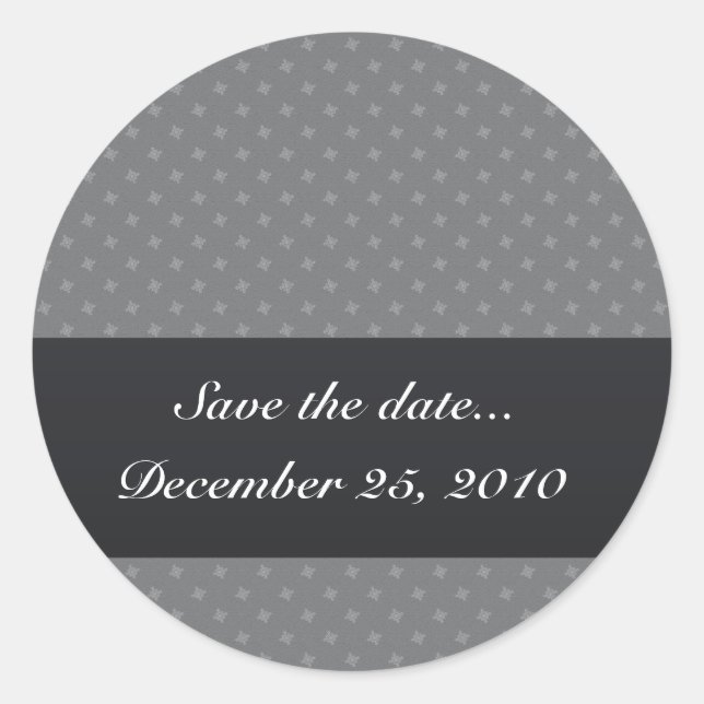 Elegantes hellgraues achteckiges Muster auf grobgr Runder Aufkleber (Vorderseite)