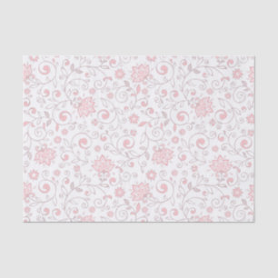Elegantes hellrosa Blumenmuster Seidenpapier