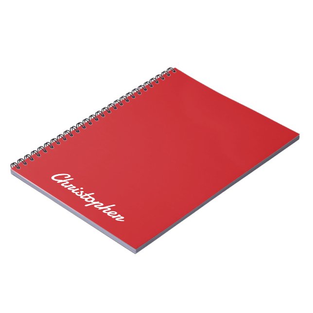Elegantes Hellrotes Minimalistisches Einzelnes Far Notizblock (Linke Seite)