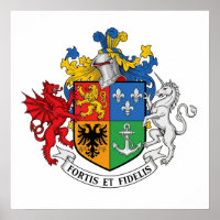 Elegantes Heraldisches Wappen - Fortis et Fidelis