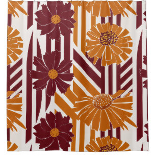 Elegantes Herbst-Botanik-Geometrisches Muster Duschvorhang