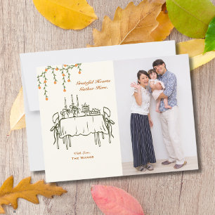 Elegantes Herbst-Thanksgiving-Friendsgiving-Dinner Postkarte
