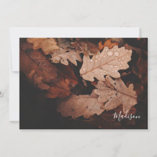 Elegantes Herbstblatt-Foto Mitteilungskarte