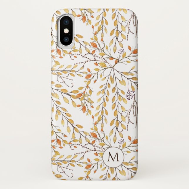 Elegantes Herbstblättermuster Personalisiert Case-Mate iPhone Hülle (Rückseite)
