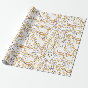 Elegantes Herbstblattmuster Personalisiert Geschenkpapier