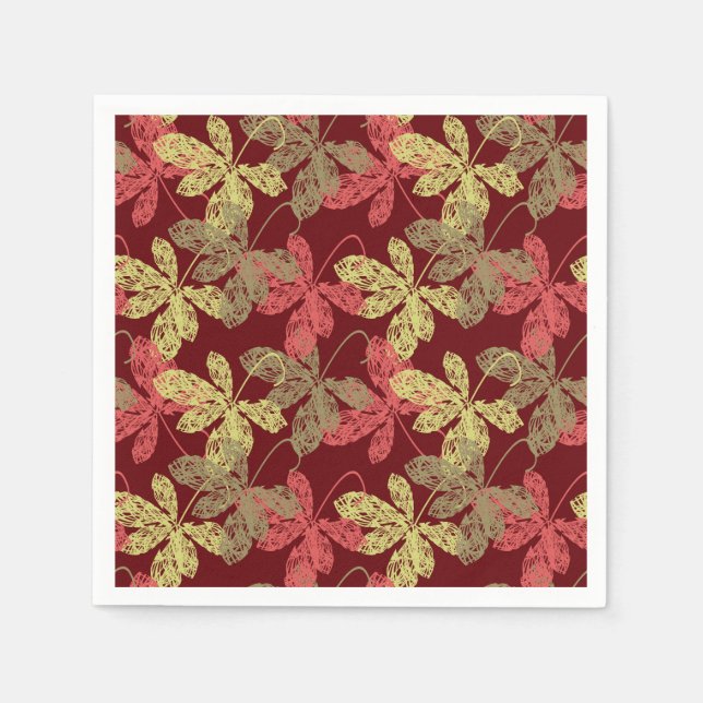 Elegantes Herbstblattmuster Serviette (Vorderseite)