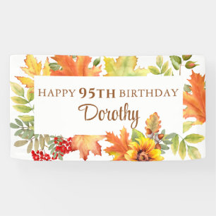 Elegantes Herbstblumen-95. Geburtstag Banner