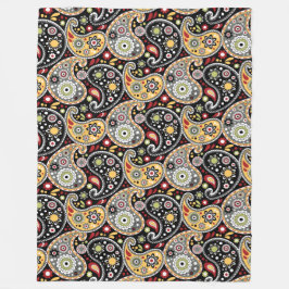 Elegantes Herbstfarben Paisley Druckmuster Fleecedecke
