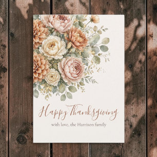 Elegantes herbstliches Blumenbouquet zum Erntedank Karte