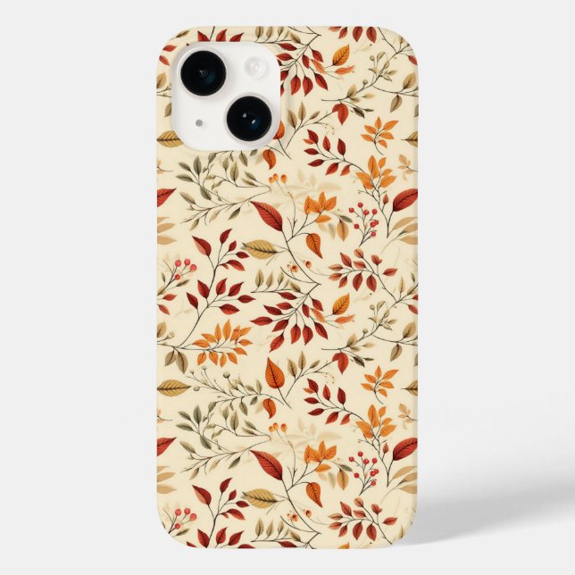 Elegantes herbstliches Blumenmuster Case-Mate iPhone Hülle (Rückseite)