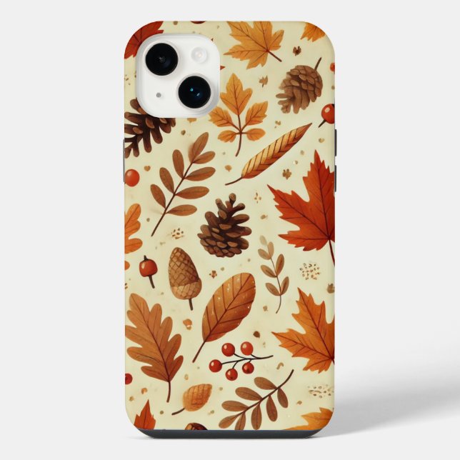 Elegantes Herbstmuster iPhone Hülle (Rückseite)