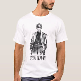 Elegantes Herren Mode Sketch Tee