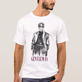 Elegantes Herren Mode Sketch Tee