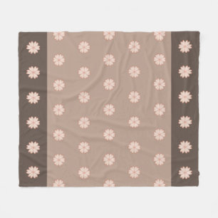 Elegantes Herz Blume auf Brown & Beige Fleecedecke