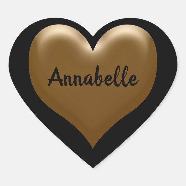 Elegantes Herz des Goldenen Sticker (Vorderseite)