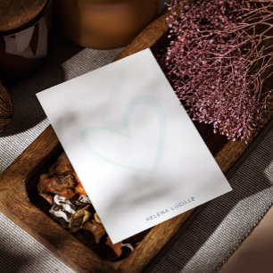 Elegantes Herz Einfache Minimalistische Note Card Mitteilungskarte