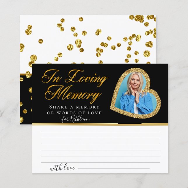 Elegantes Herz-Foto gemeinsam mit einer Gedächtnis (Vorne/Hinten)