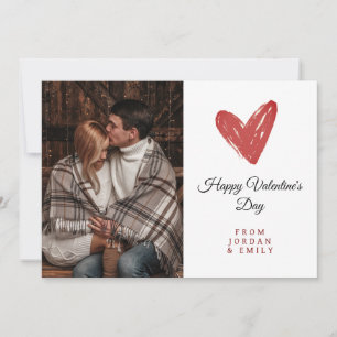 Elegantes Herz Frohen Valentinstag Foto Feiertagskarte